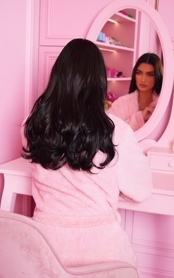 Lullabellz Thick 16` 1 Piece Curly Clip In Hair Extensions Natural Black image 2