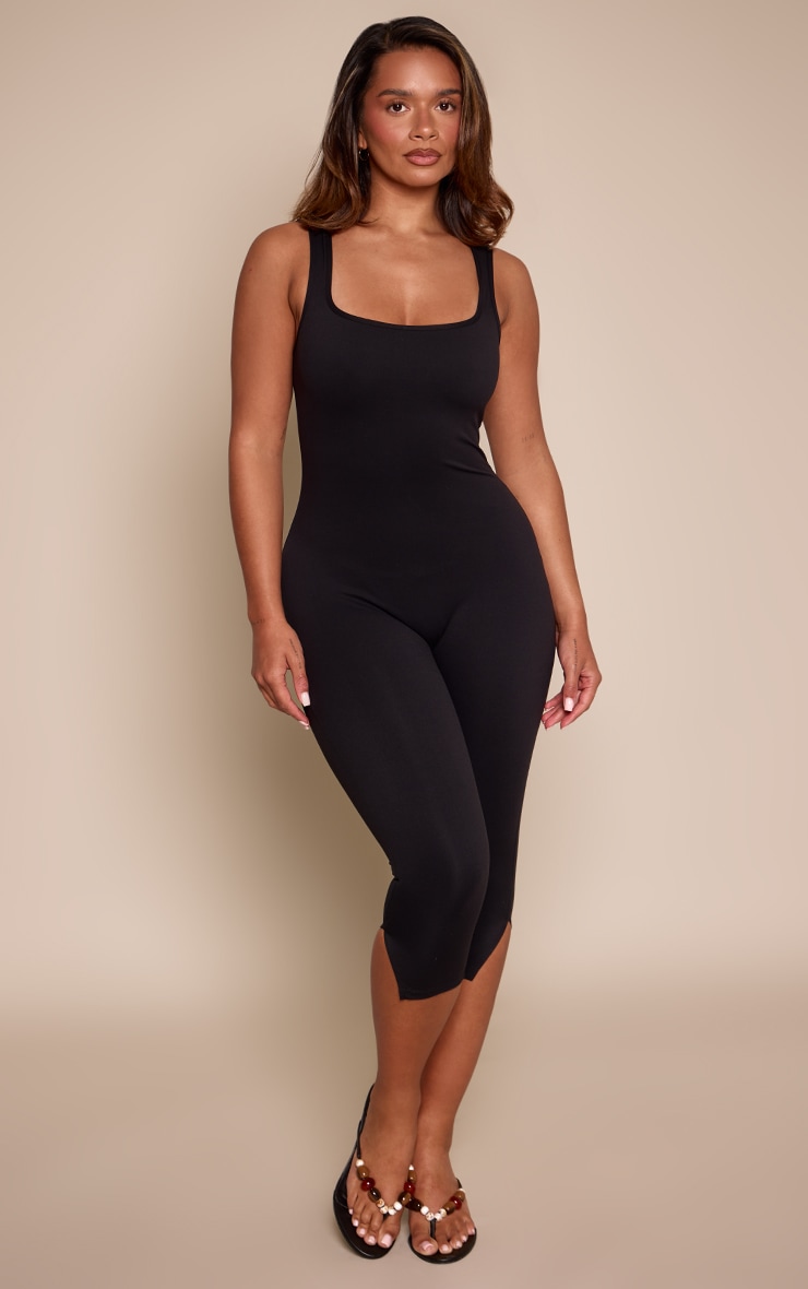 Shape Black Sculpt Capri Square Neck Jumpsuit