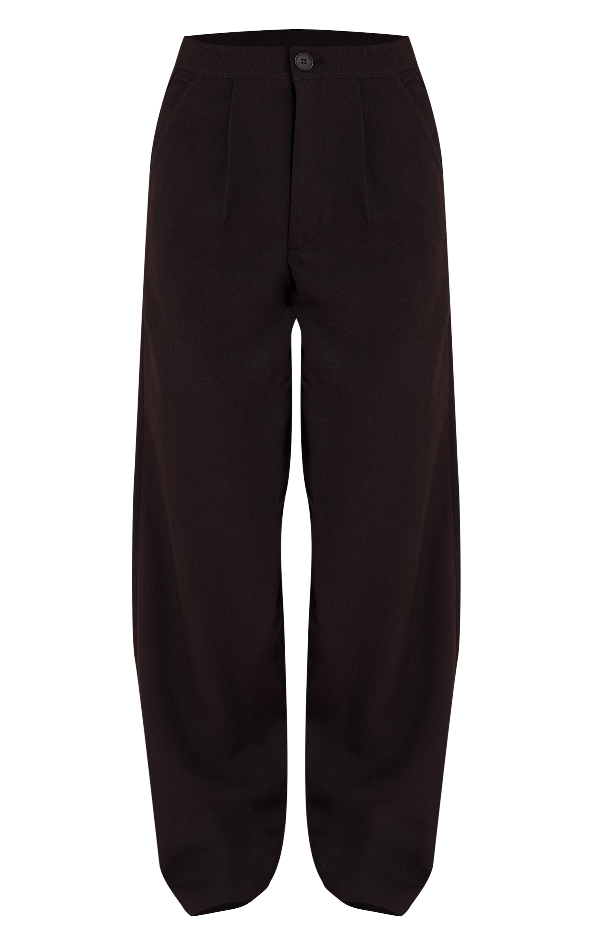 Pantalon large de tailleur tissé noir à taille haute image 5