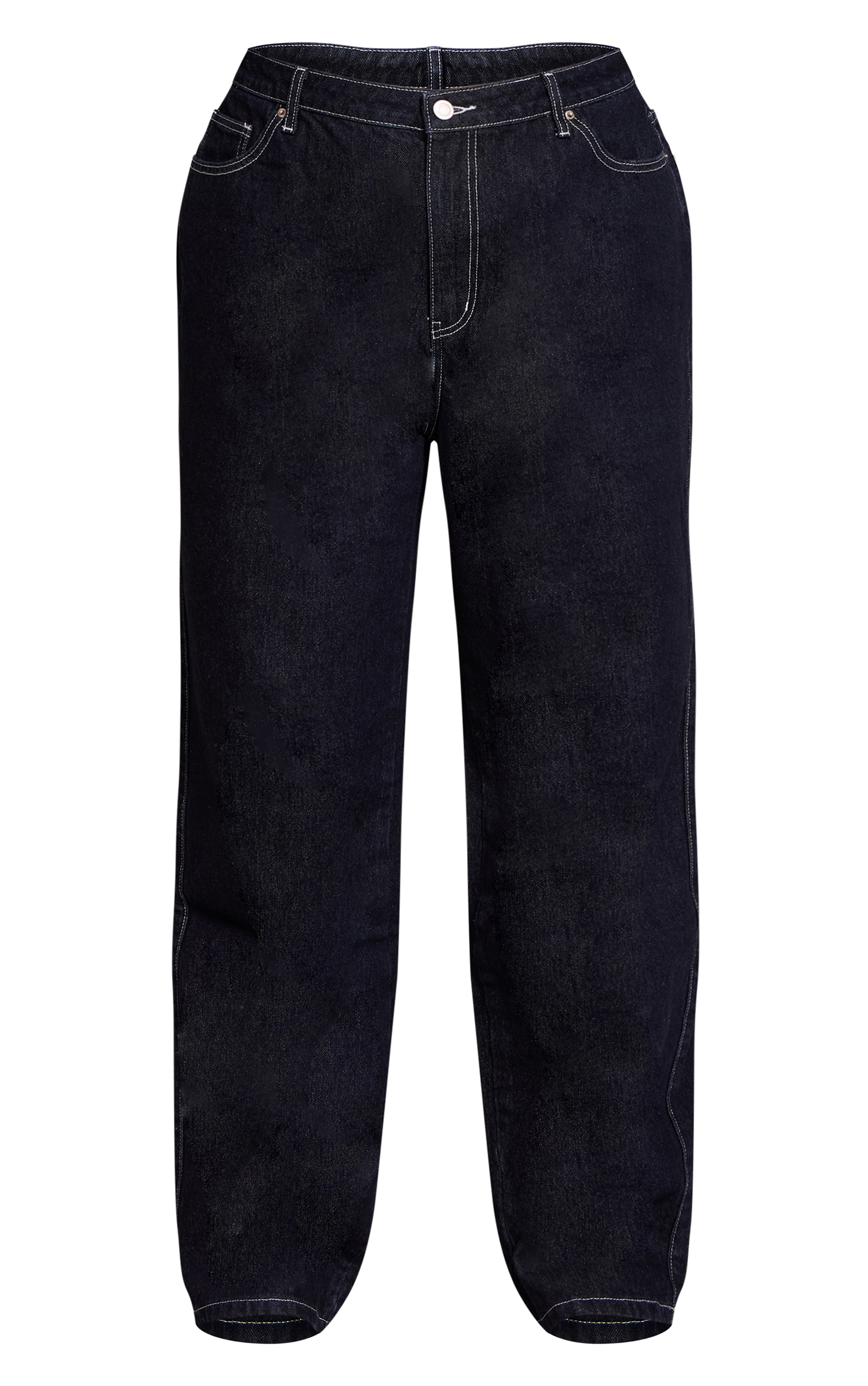 Plus Raw Indigo High Waisted Denim Straight Leg Jeans image 5