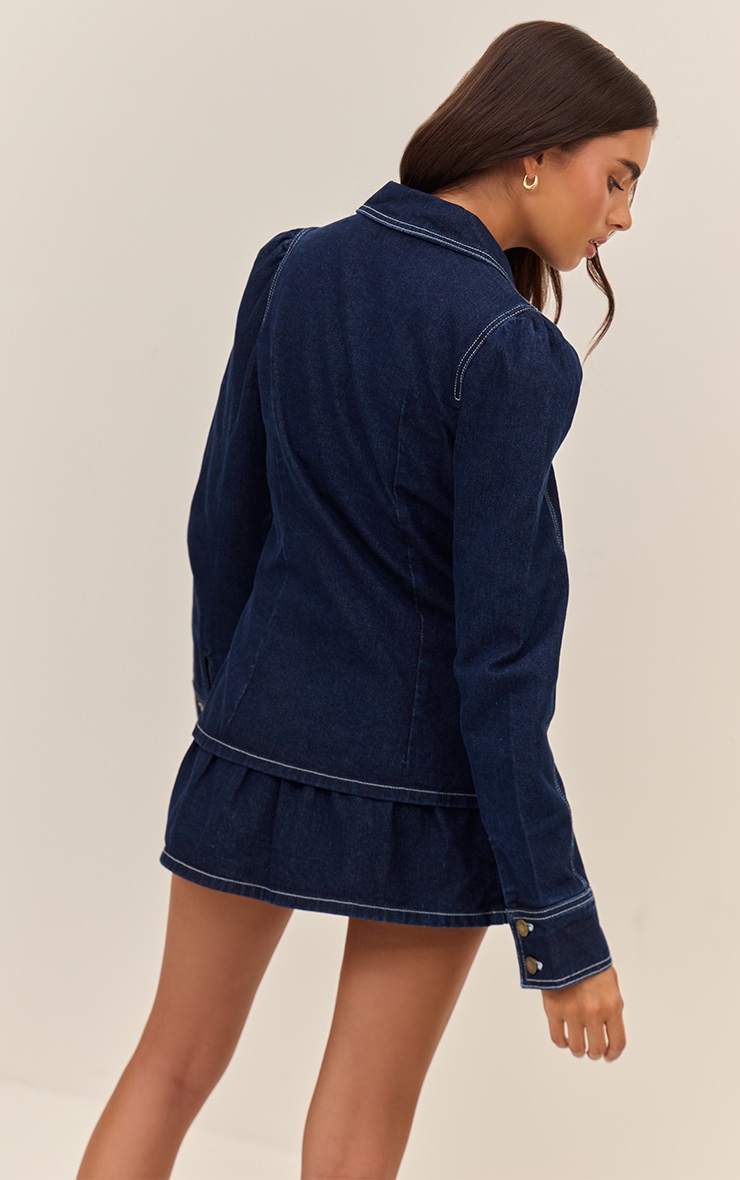 Indigo Cinched Waist Denim Shirt image 2