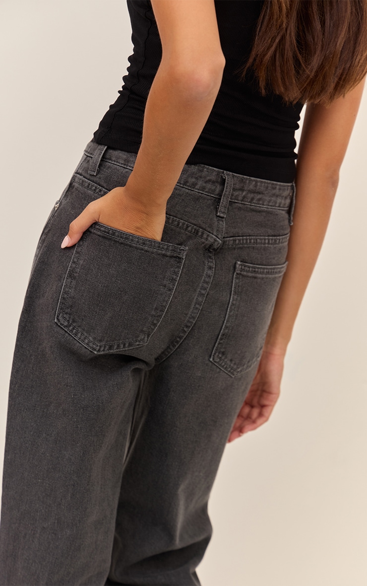 Grey High Waist Straight Leg Jeans image 4