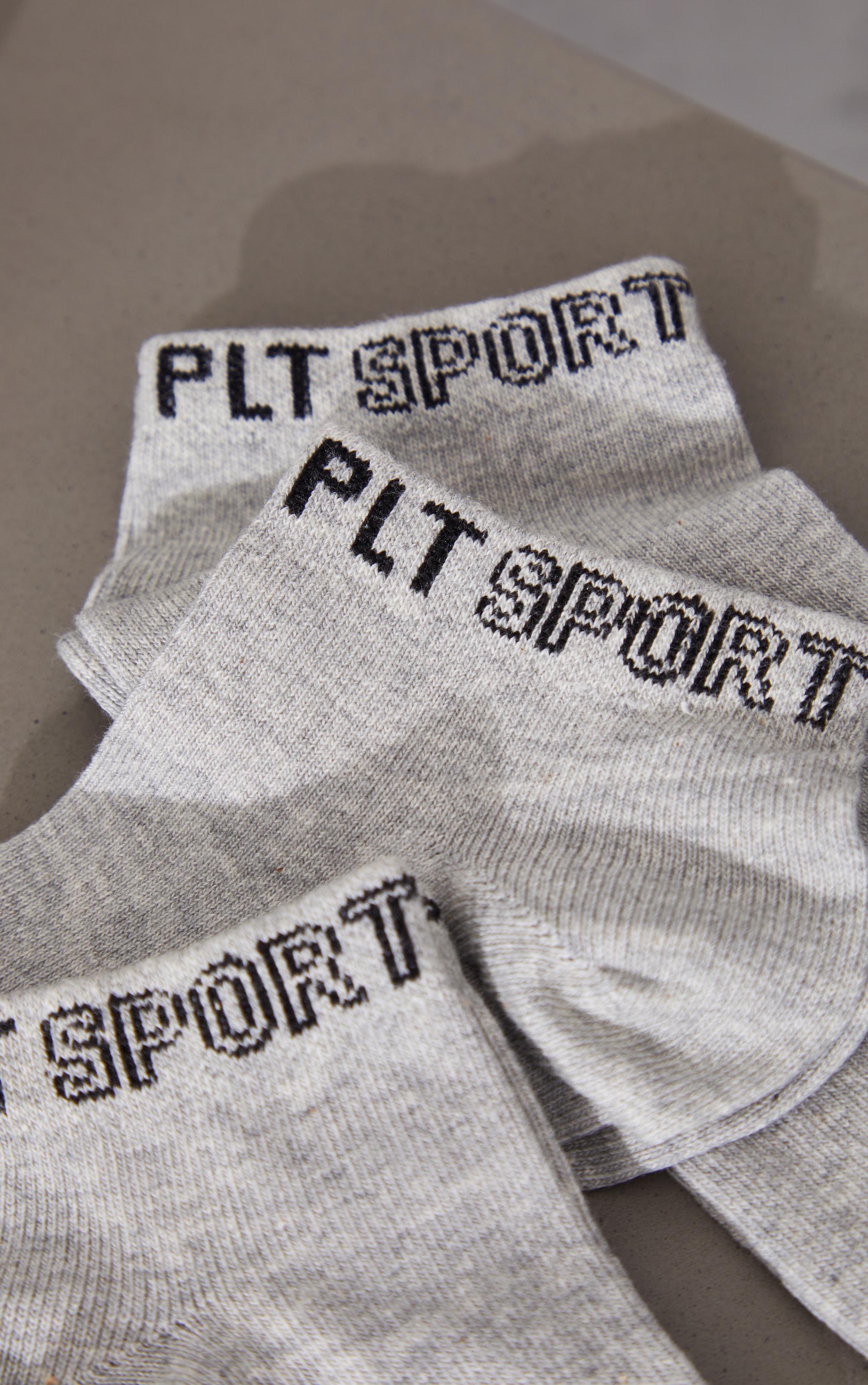 Grey 3 Pack Sports Ankle Socks image 2