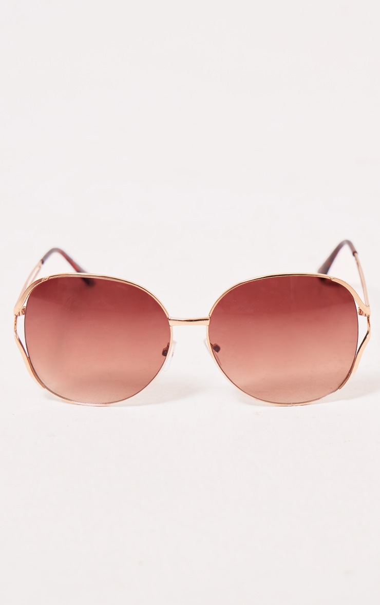 Gold oversized sunglasses shop
