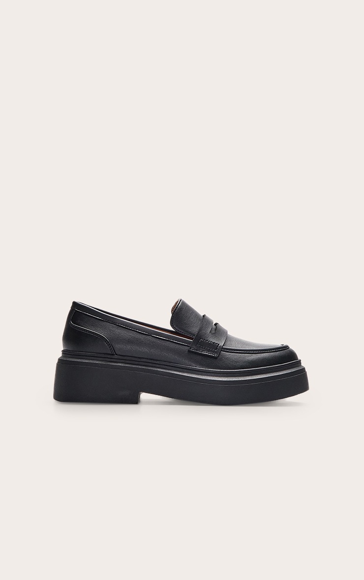 Black Pu Chunky Basic Loafer image 2