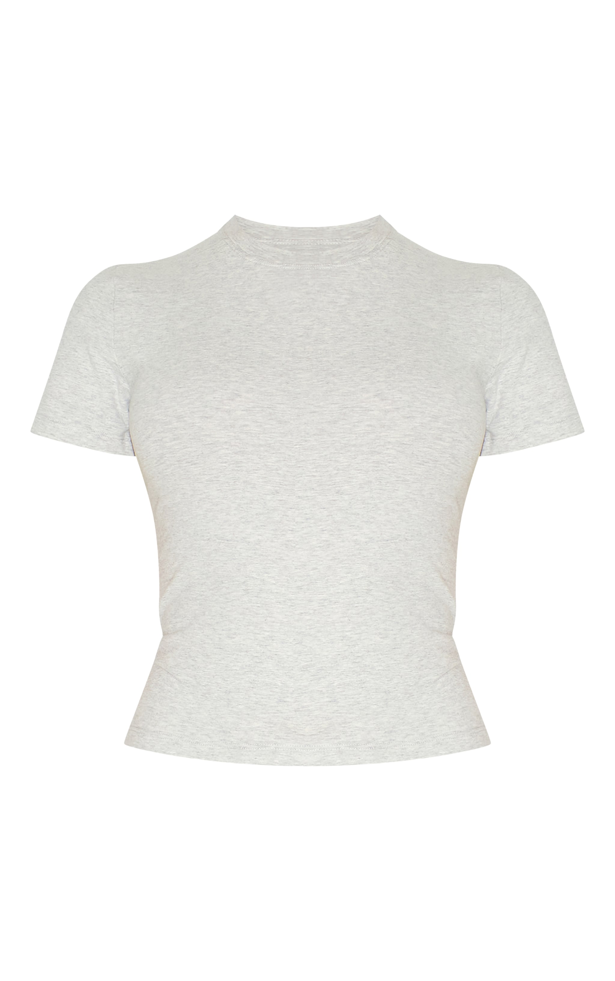 Petite Grey Marl Sculpt Longline Short Sleeve Gym Top image 5