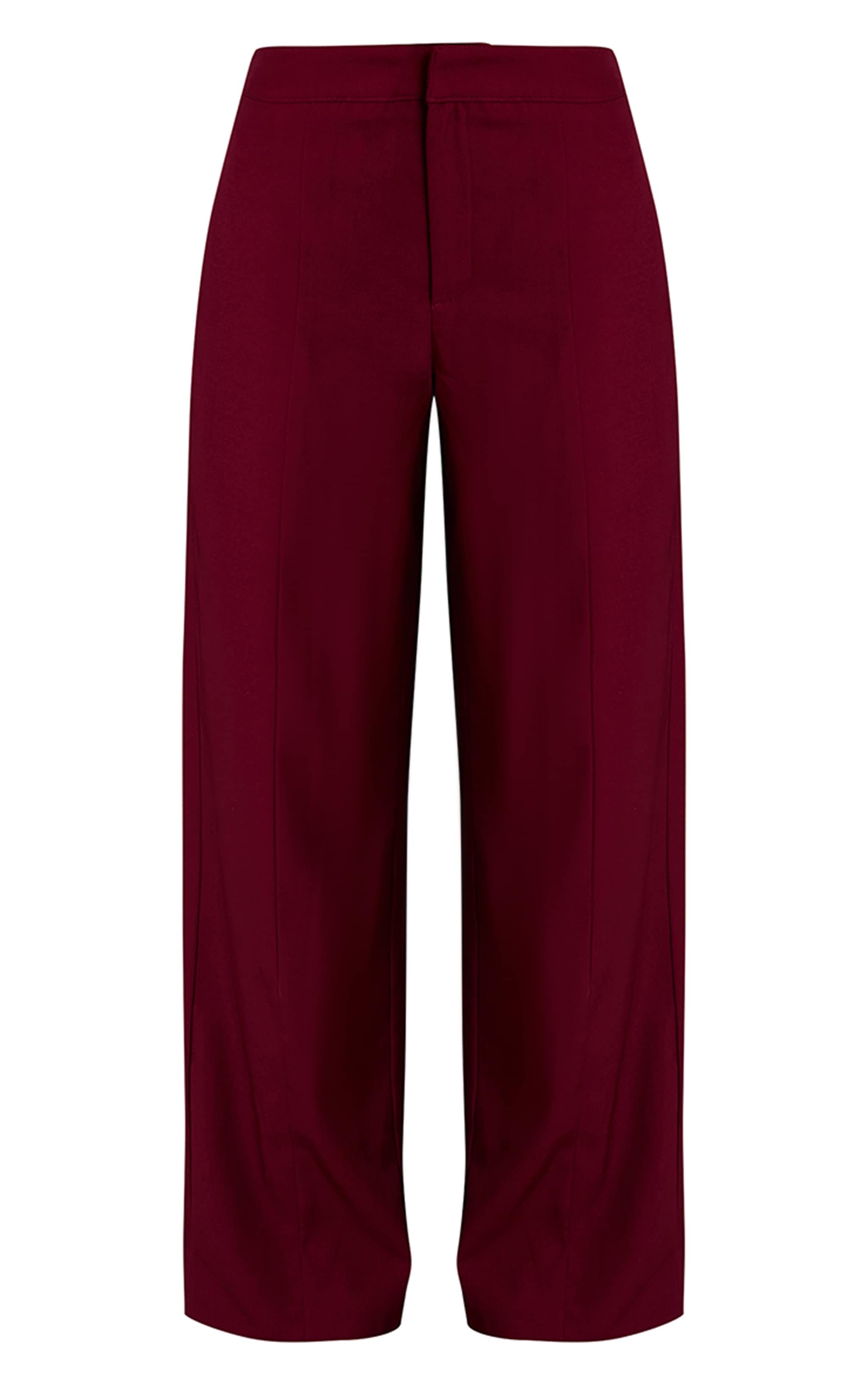 Wine Tailored Woven Seam Detail Pants image 5