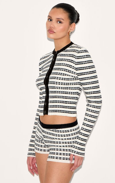 Monochrome Stripe Knitted Shorts