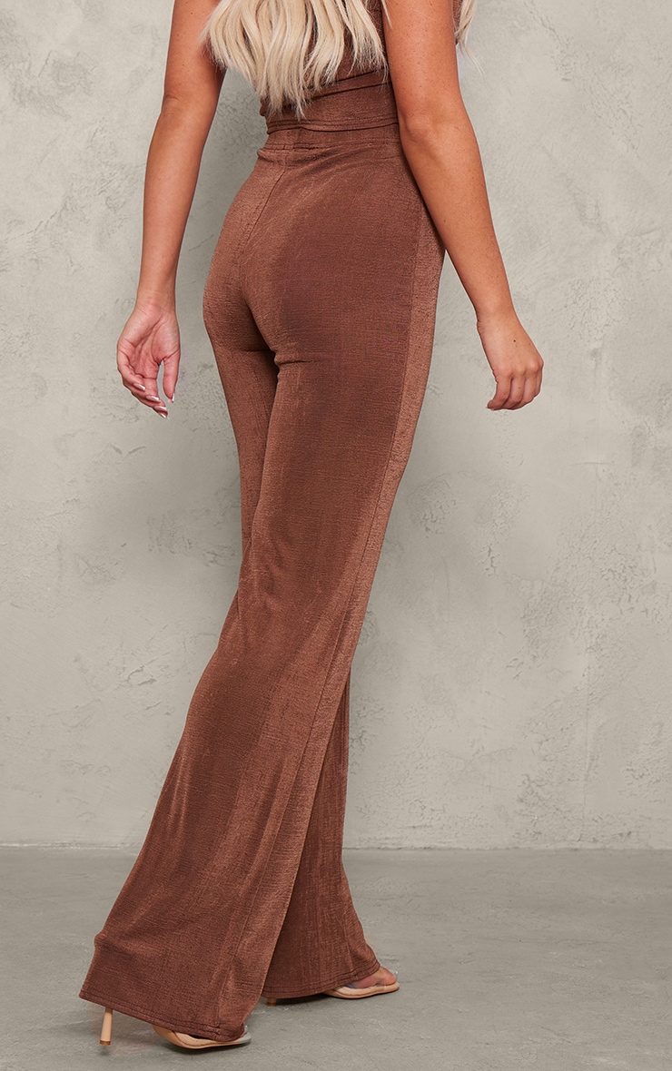 Chocolate Acetate Slinky Wide Leg Pants image 3