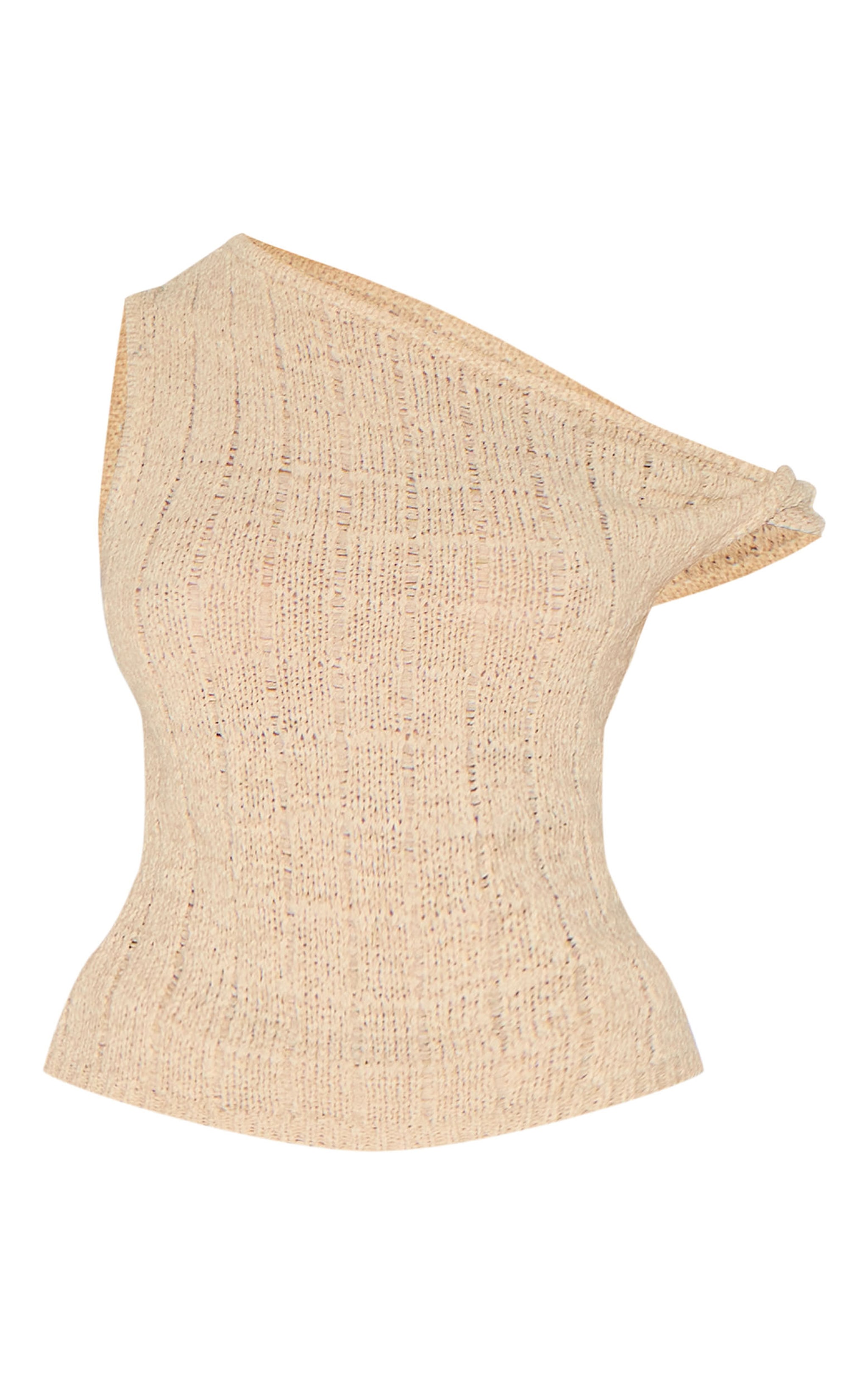 Oatmeal Textured Filigree Knit Twist Neck Vest Top image 5