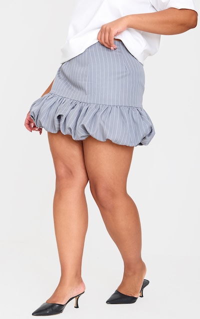 Plus Jupe bouffante grise à taille haute