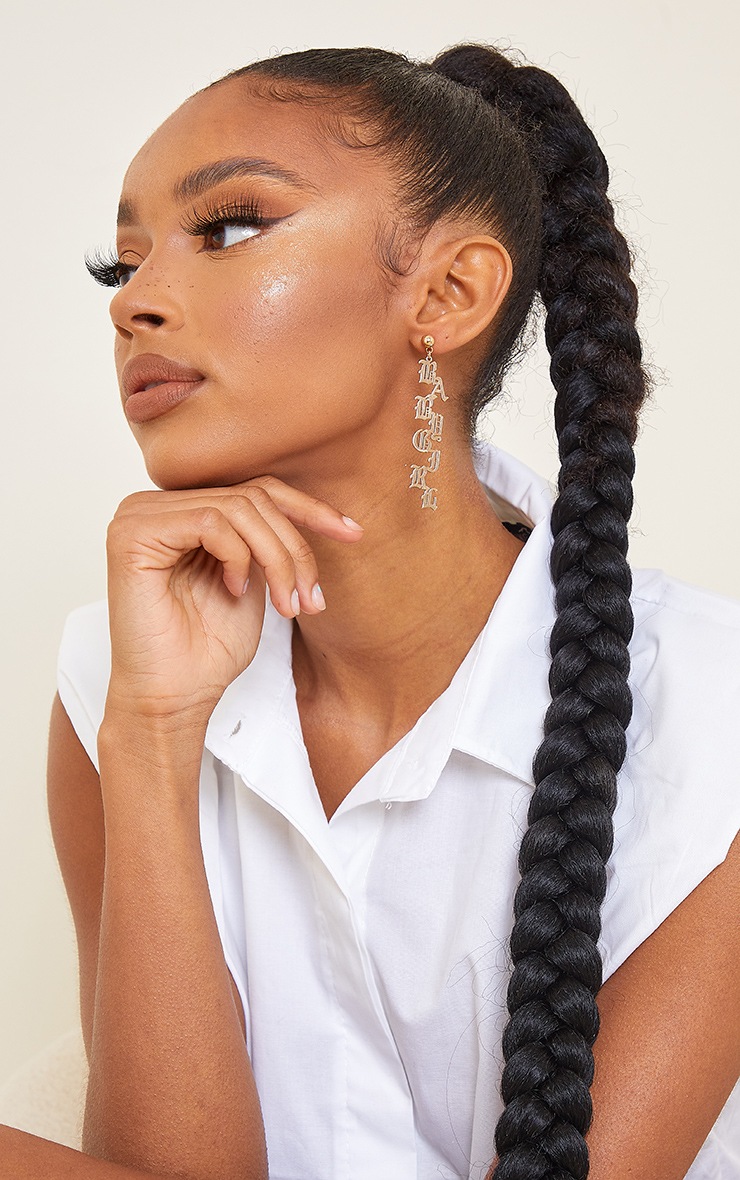 Gold Gothic Babygirl Statement Earrings