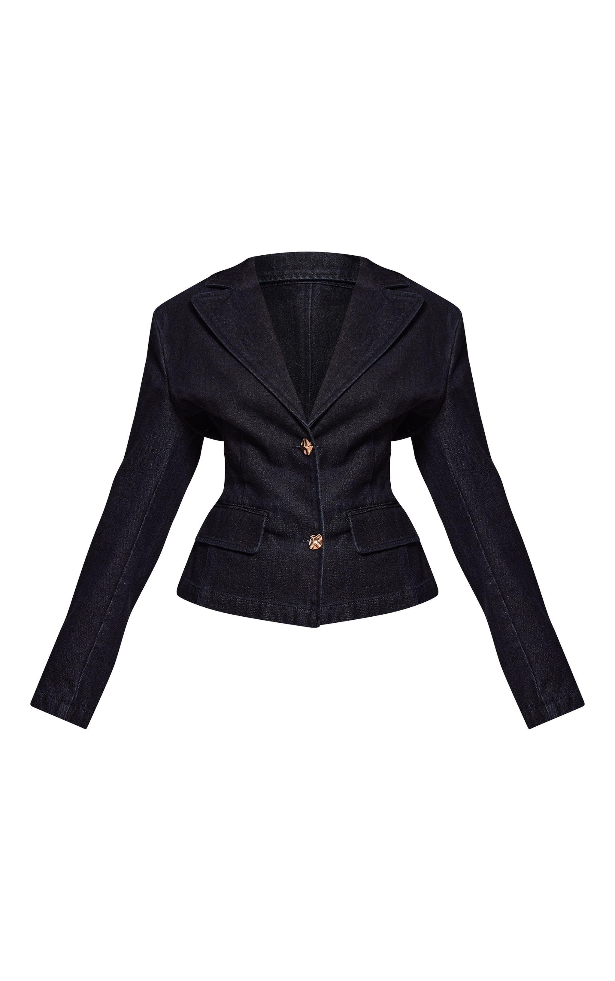 Petite Indigo Button Up Denim Blazer image 5