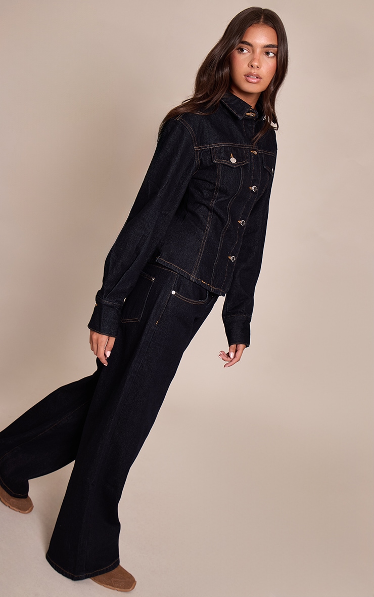 Raw Indigo Wash Mid Waisted Denim Jeans image 1