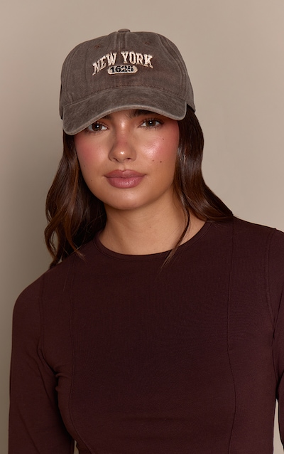 Taupe Vintage Wash New York Baseball Cap