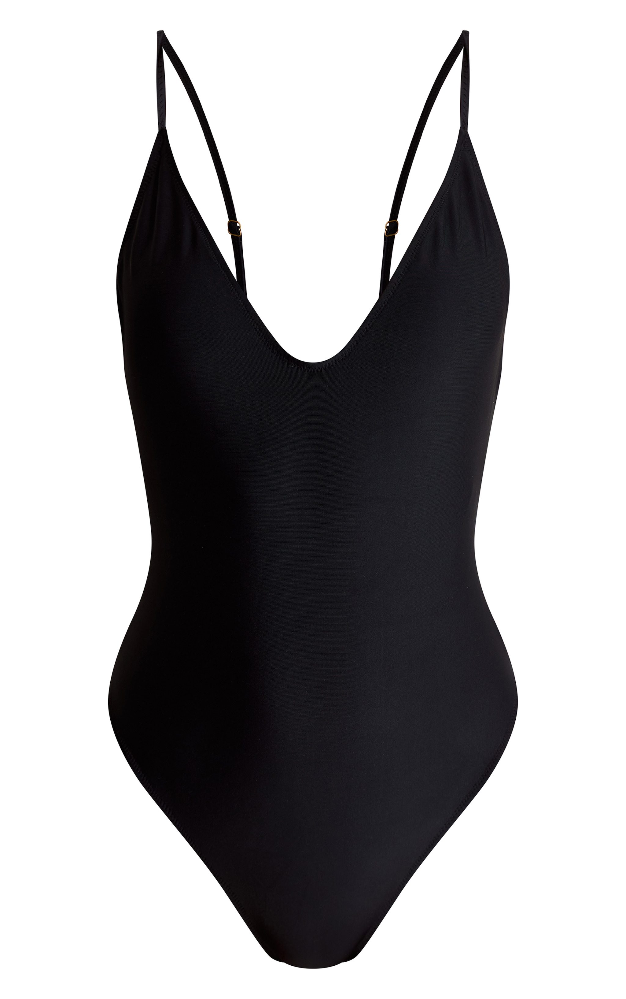 Black Basic Plunge Swimsuit image 5