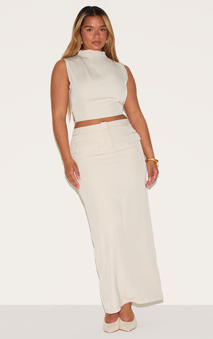 Shape Stone Tailored High Waisted Split Front Maxi Skirt image 1