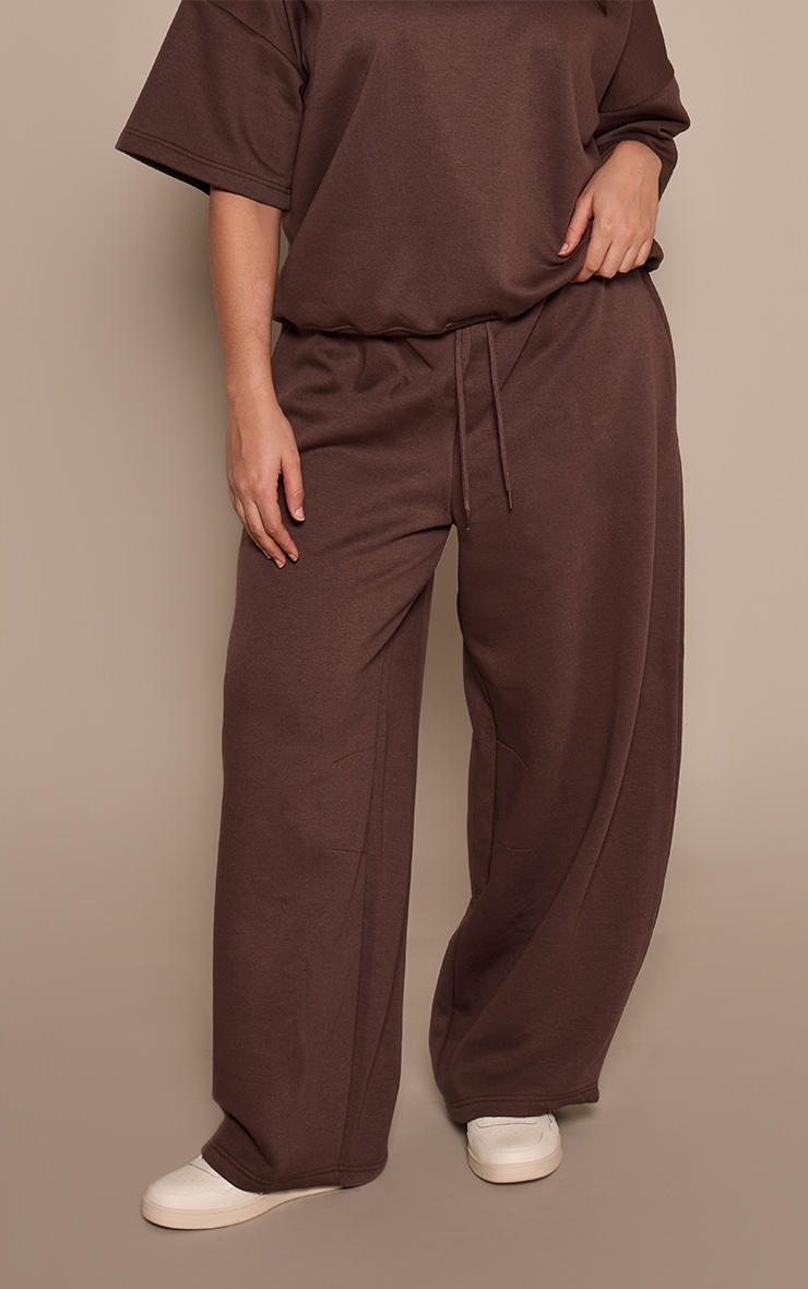 Plus Chocolate Marl Barrel Leg Joggers image 2