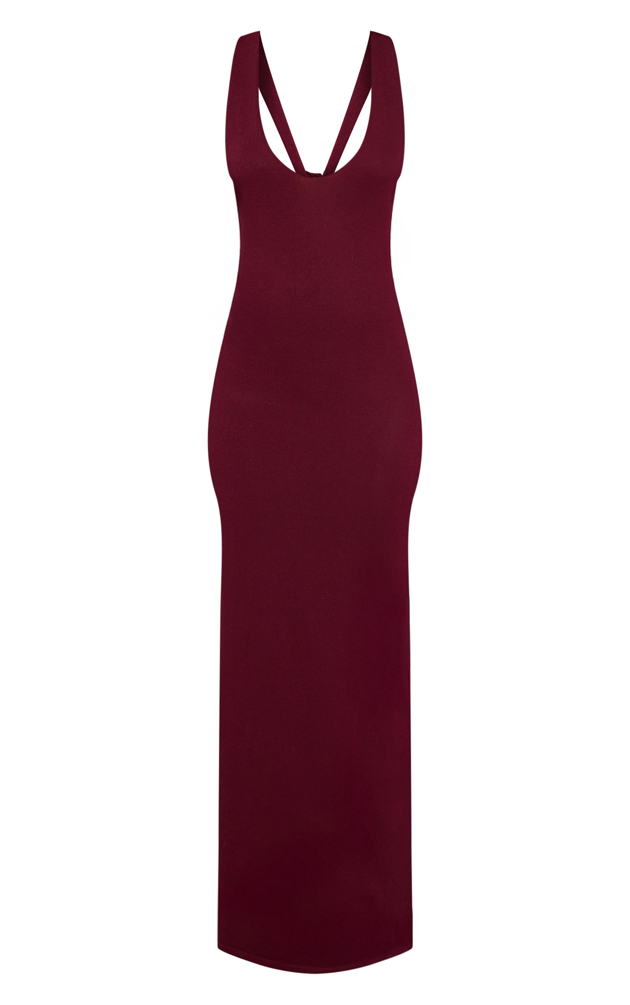 Plum Fine Knit Crossover Detail Maxi Dress image 5