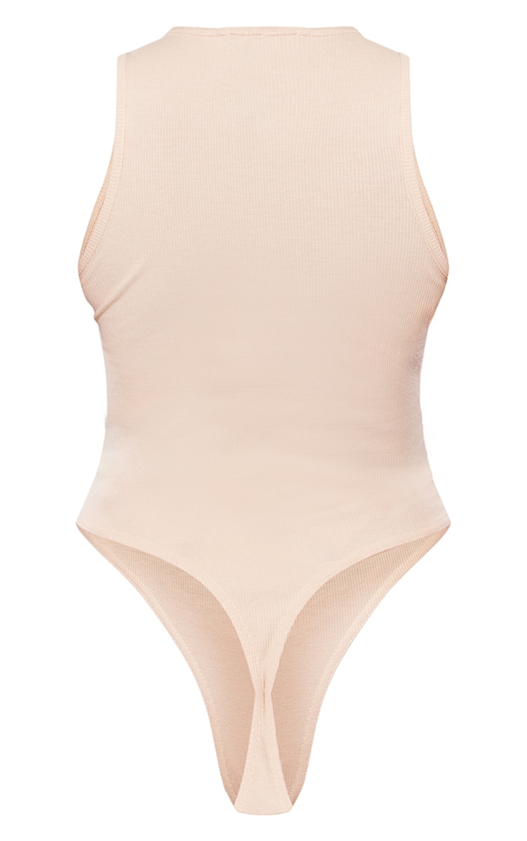 Stone Soft Ribbed Racer Bodysuit image 6