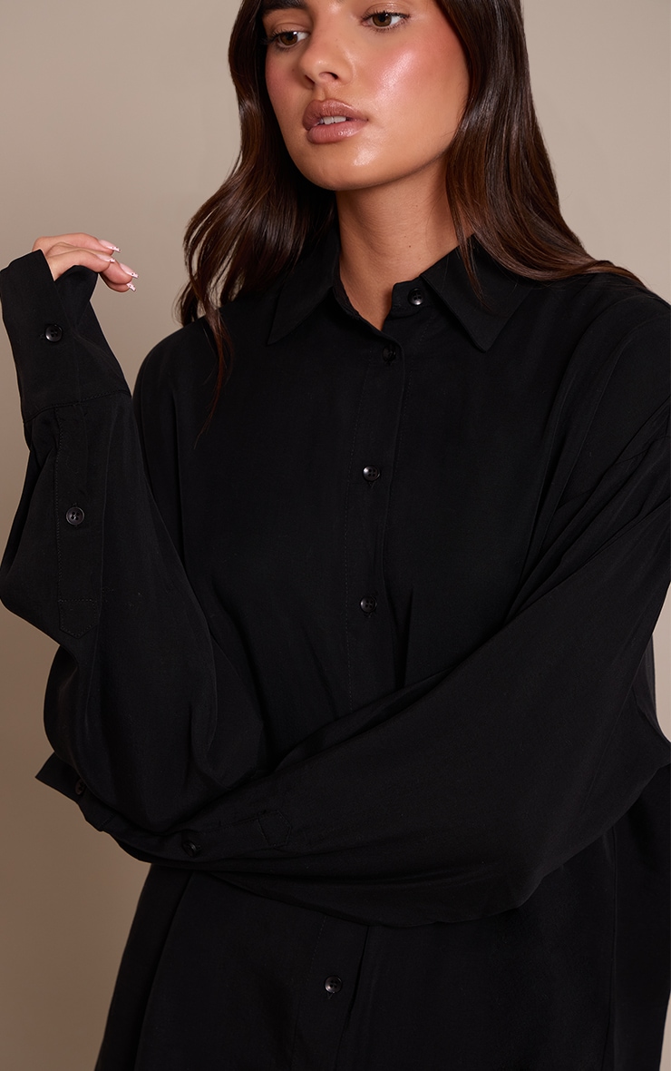 Black Tencel Oversized Shirt image 4