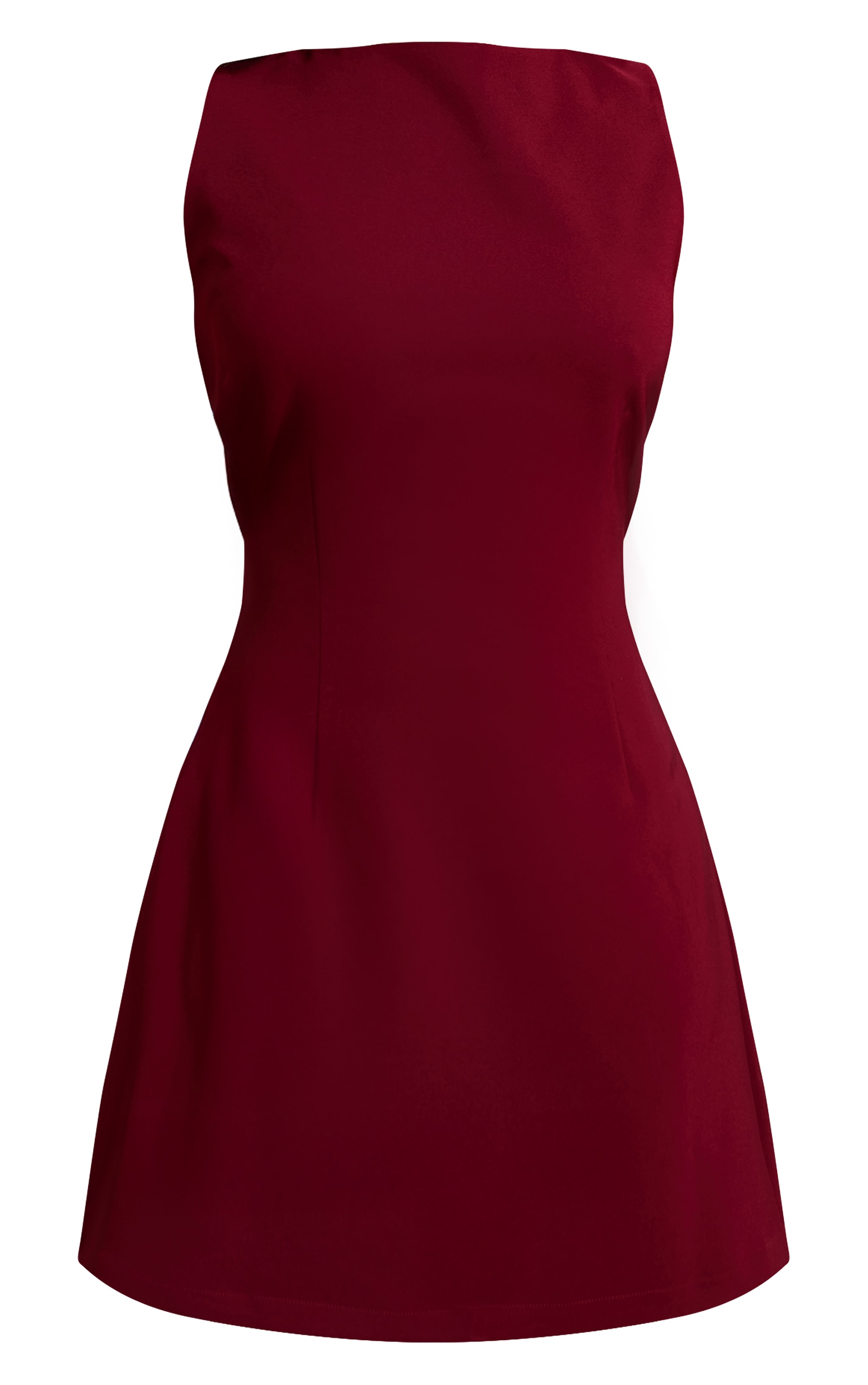 Petite Burgundy Woven Open Back Mini Dress image 5