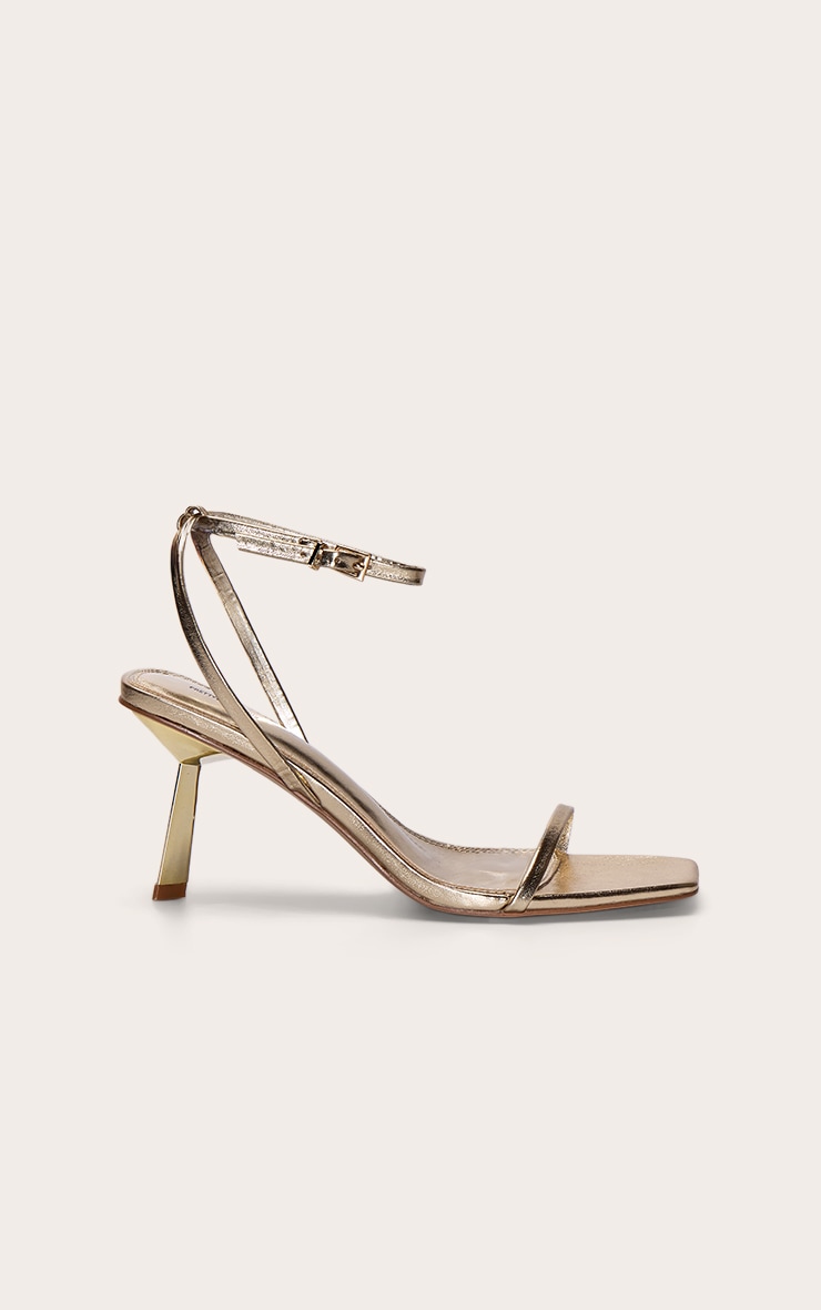 Gold Barely There Heeled Sandal image 2