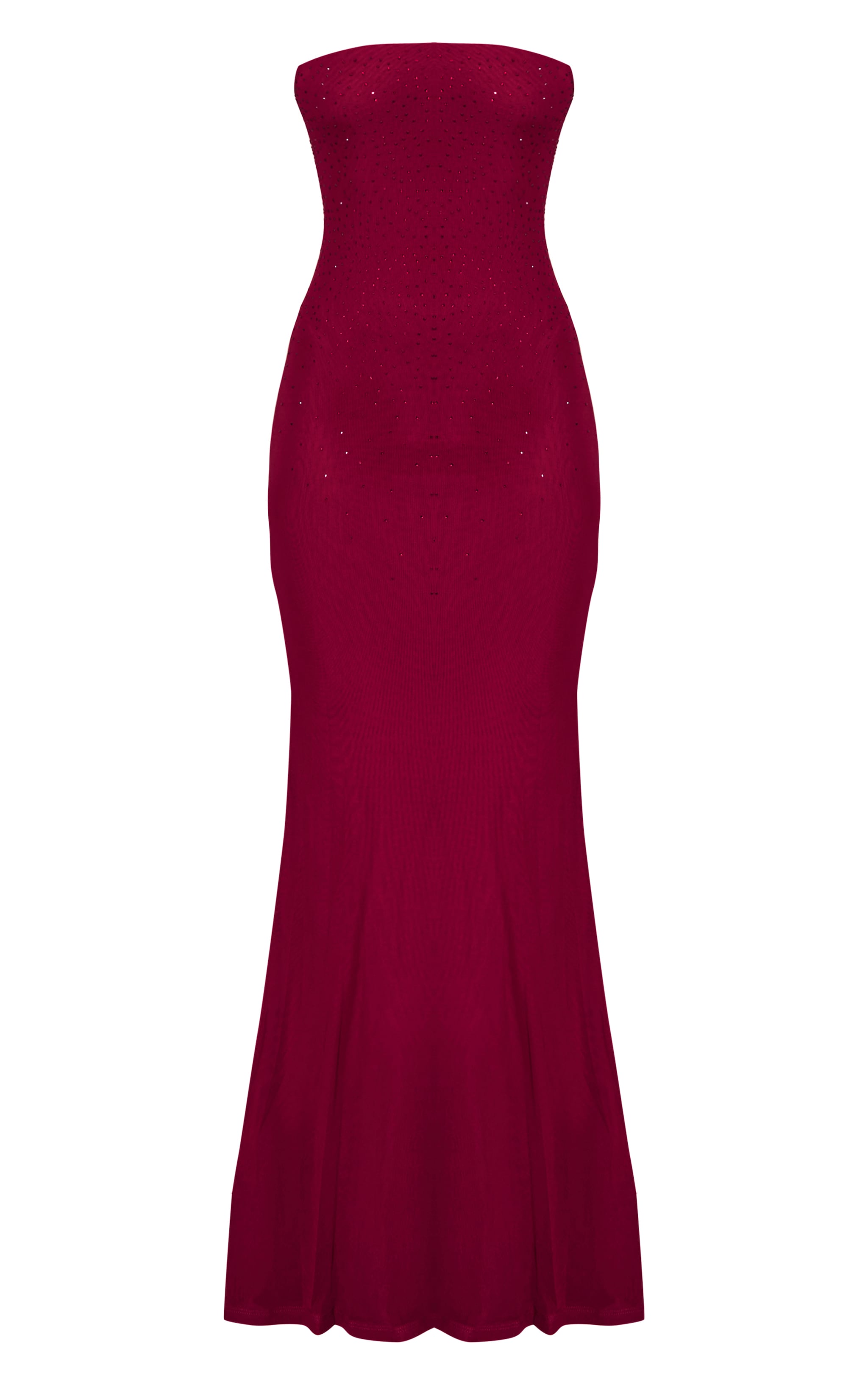 Burgundy Hotfix Bandeau Maxi Dress image 5