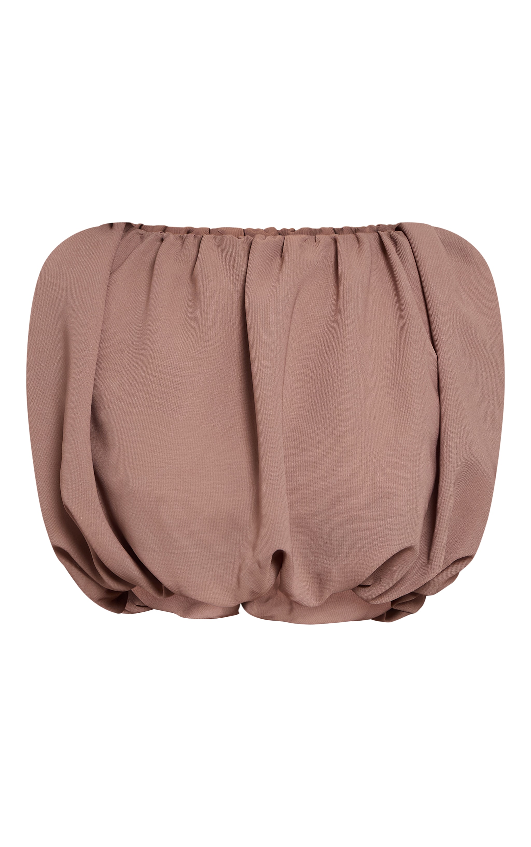 Petite Taupe Chiffon Boatneck Bubble Sleeveless Top image 5