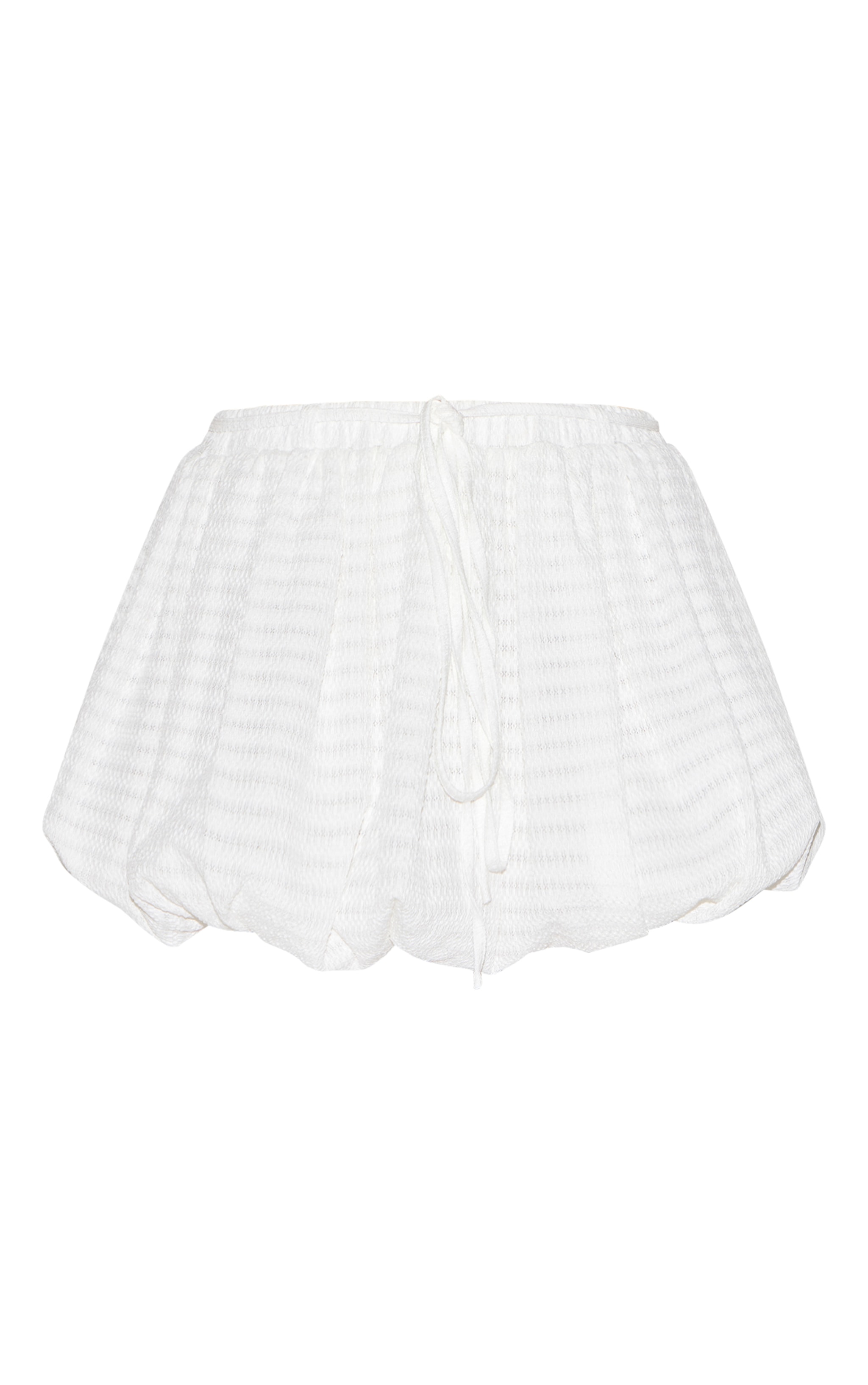 Jupe Mini Bouffante Blanche Texturée à Ceinture Nouée image 6
