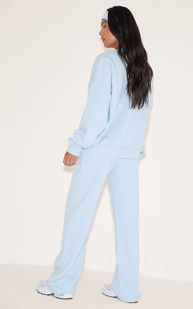 Baby Blue Oversized Sweat Tracksuit Set image 2