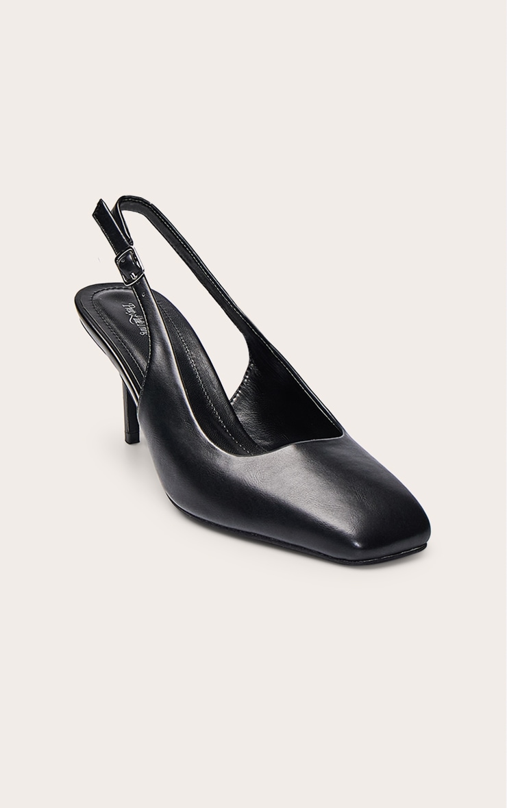 Black Square Toe Sling Back image 3