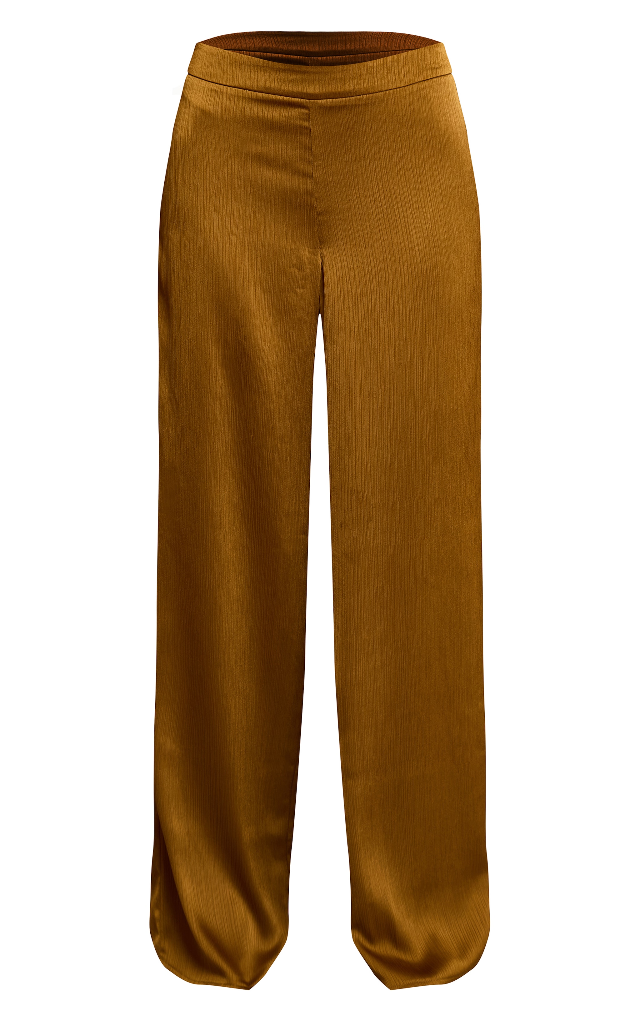 Dark Chartreuse Crinkle Satin High Waisted Wide Leg Pants image 5