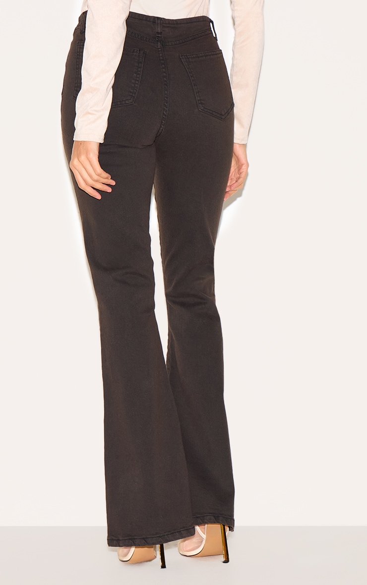 Dark Chocolate Low Rise Invisible Waistband Stretch Flares image 3
