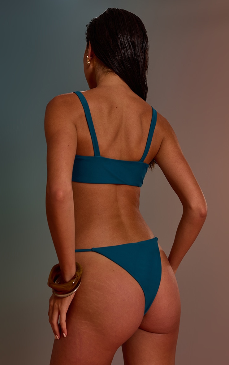 Teal Gold Trim Micro Bikini Top image 2