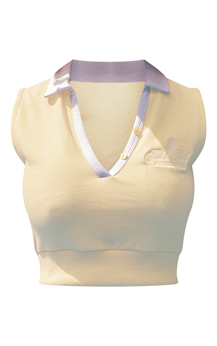 PLT Lemon Contrast Binding Loopback Tennis Vest Activewear