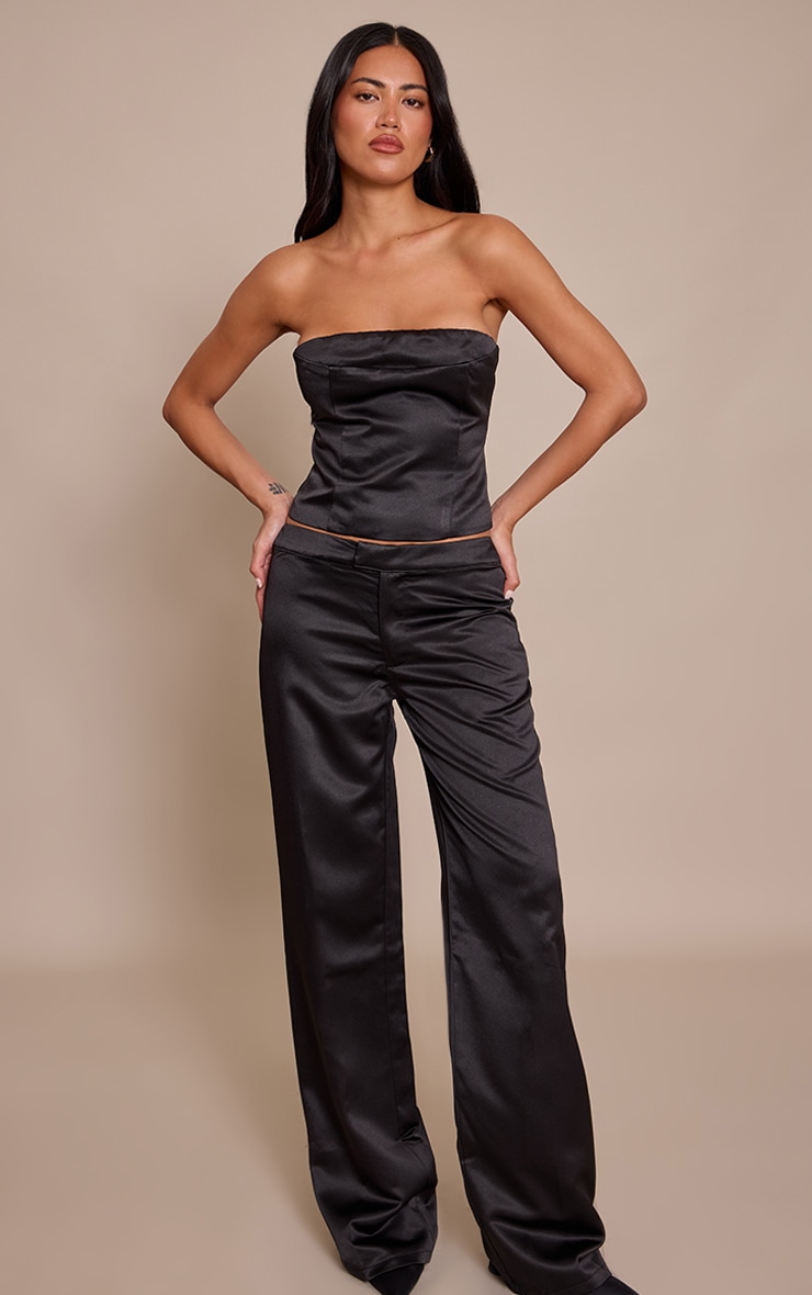 Black Satin Bandeau Top  image 3