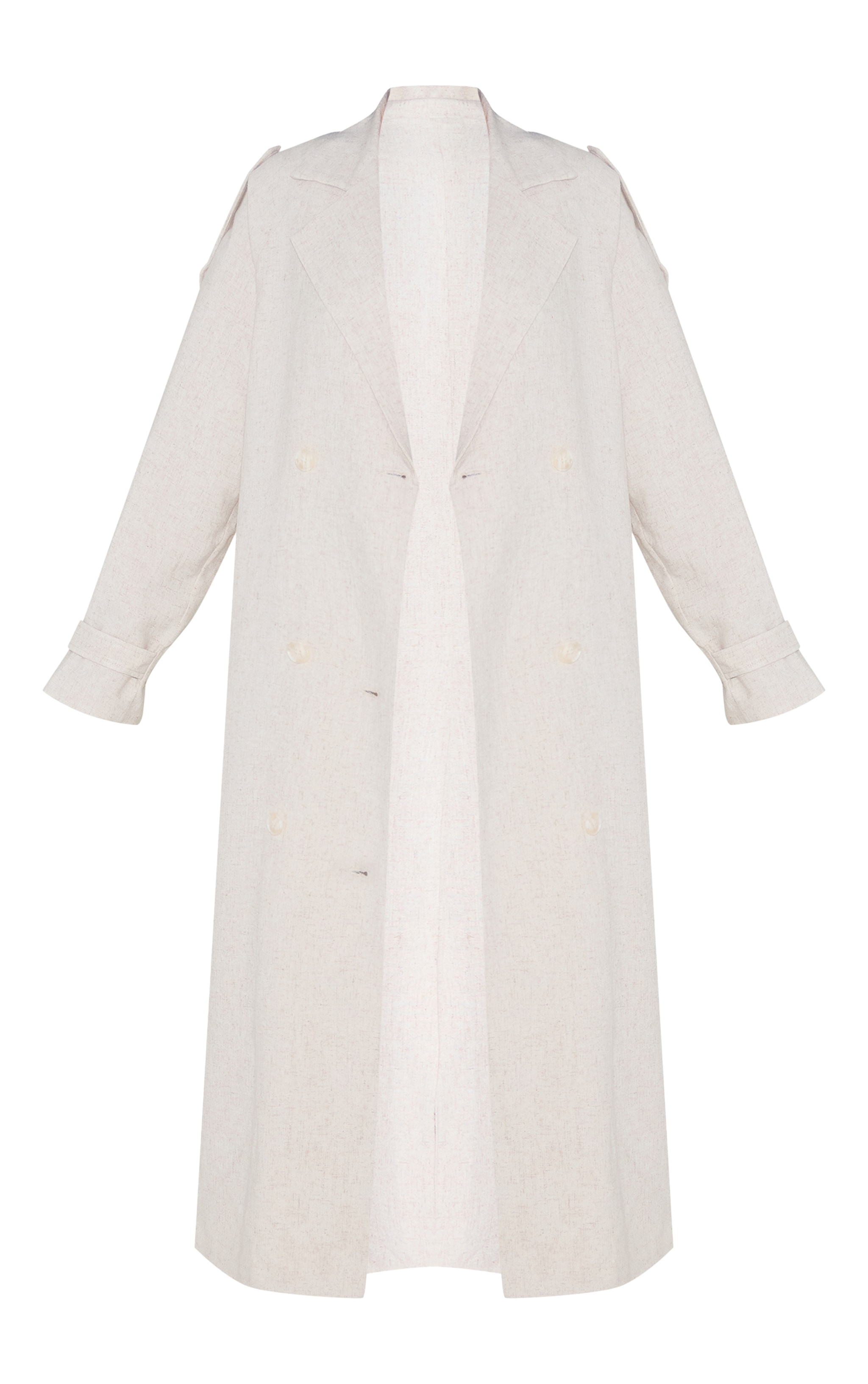 Petite Stone Oversized Linen Look Maxi Trench Coat image 5