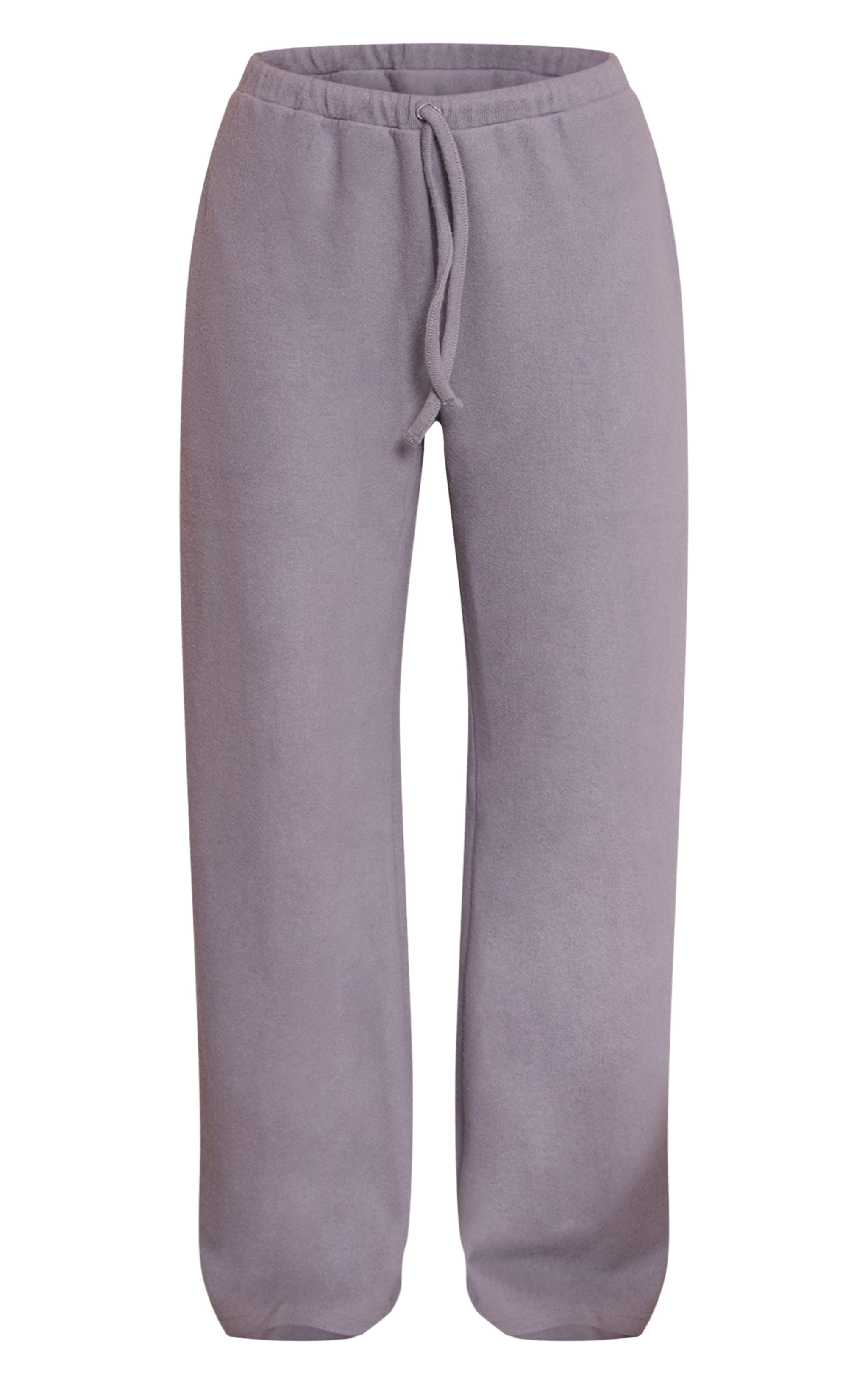 Charcoal Grey Rib Knit Straight Leg Pant  image 5