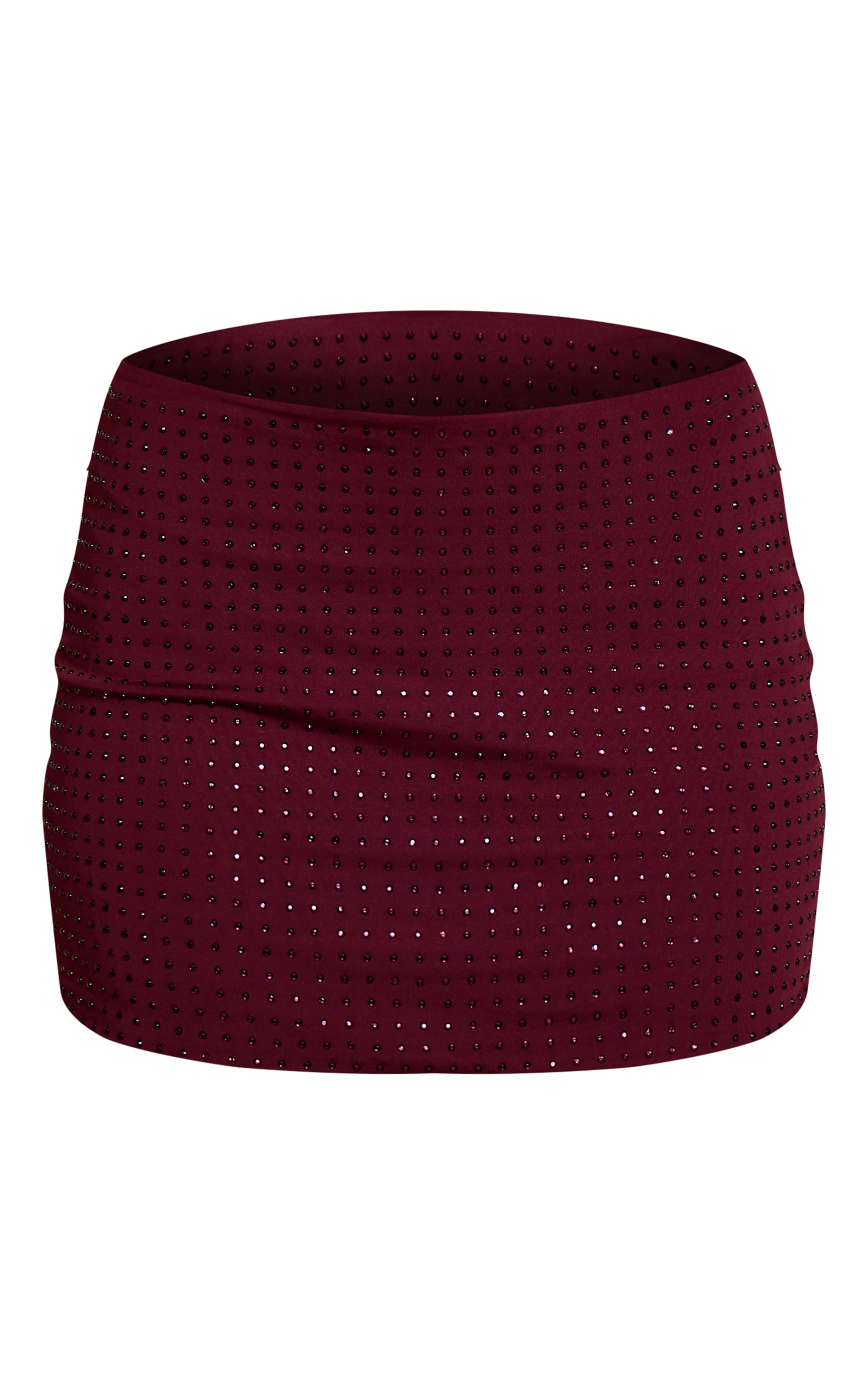Burgundy Hot Fix Low Rise Mini Skirt image 6