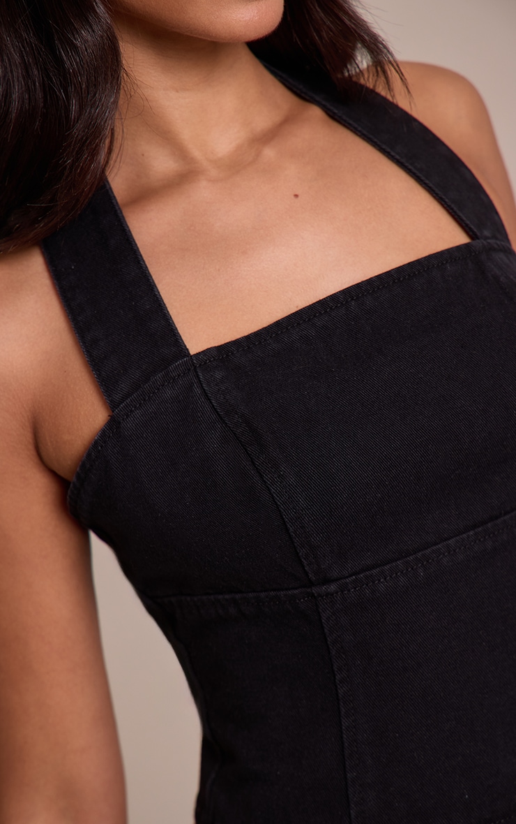 Petite Top en jean noir à dos nu image 4
