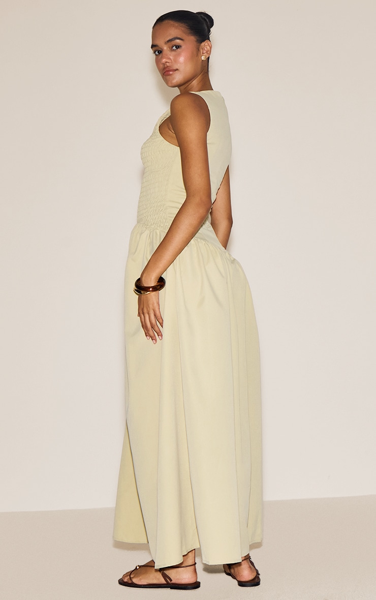 Sage Shirred Detail Sleeveless Maxi Dress image 2