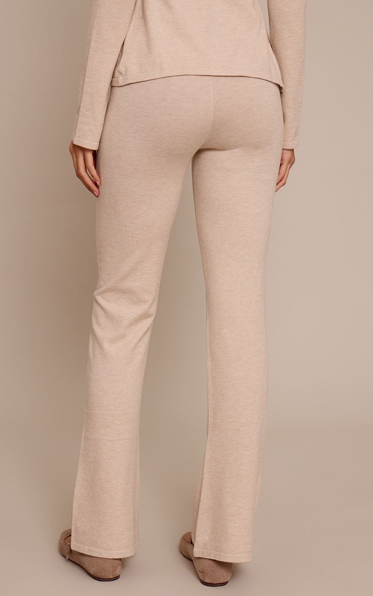 Tall Oatmeal Fine Knit Flared Legging image 3
