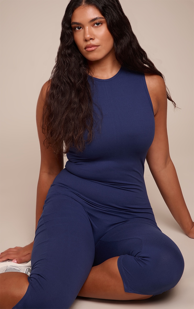 Shape Navy Sculpt High neck sleeveless Capri Jumpsuit image 4