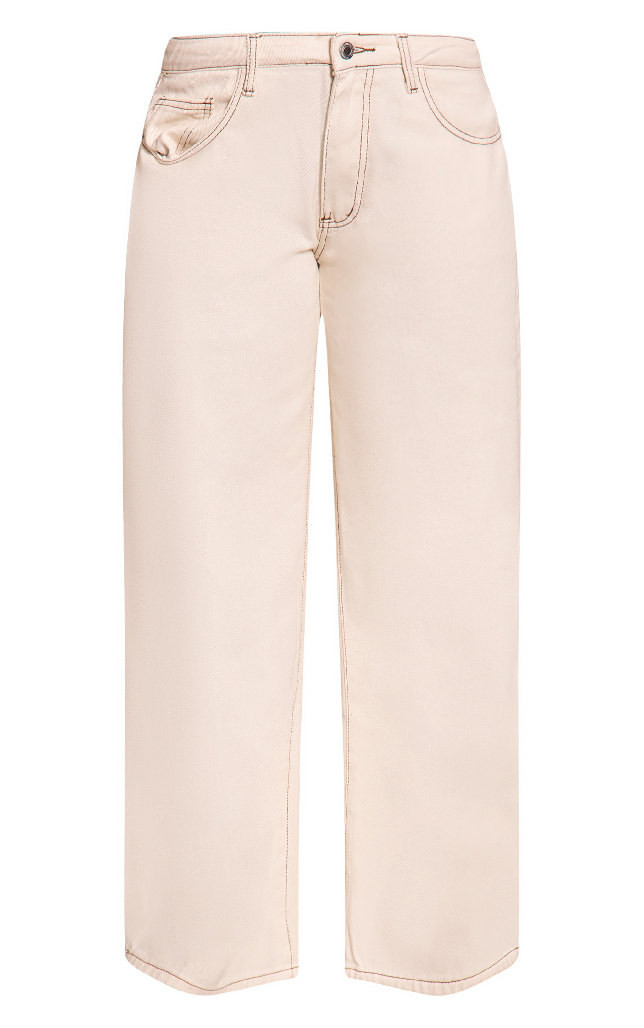Ecru Low Rise Wide Leg Jeans image 5