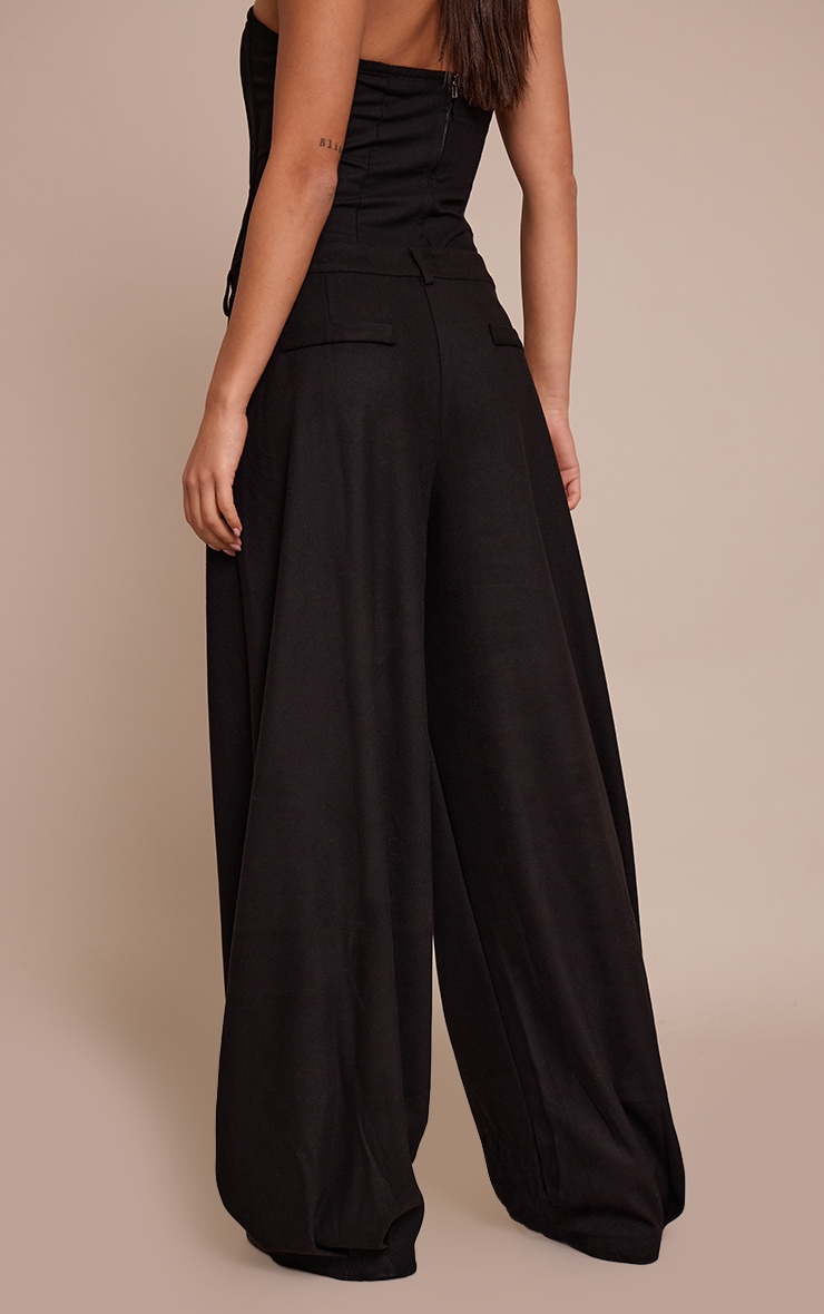 Black Brushed Woven Balloon Pants image 3