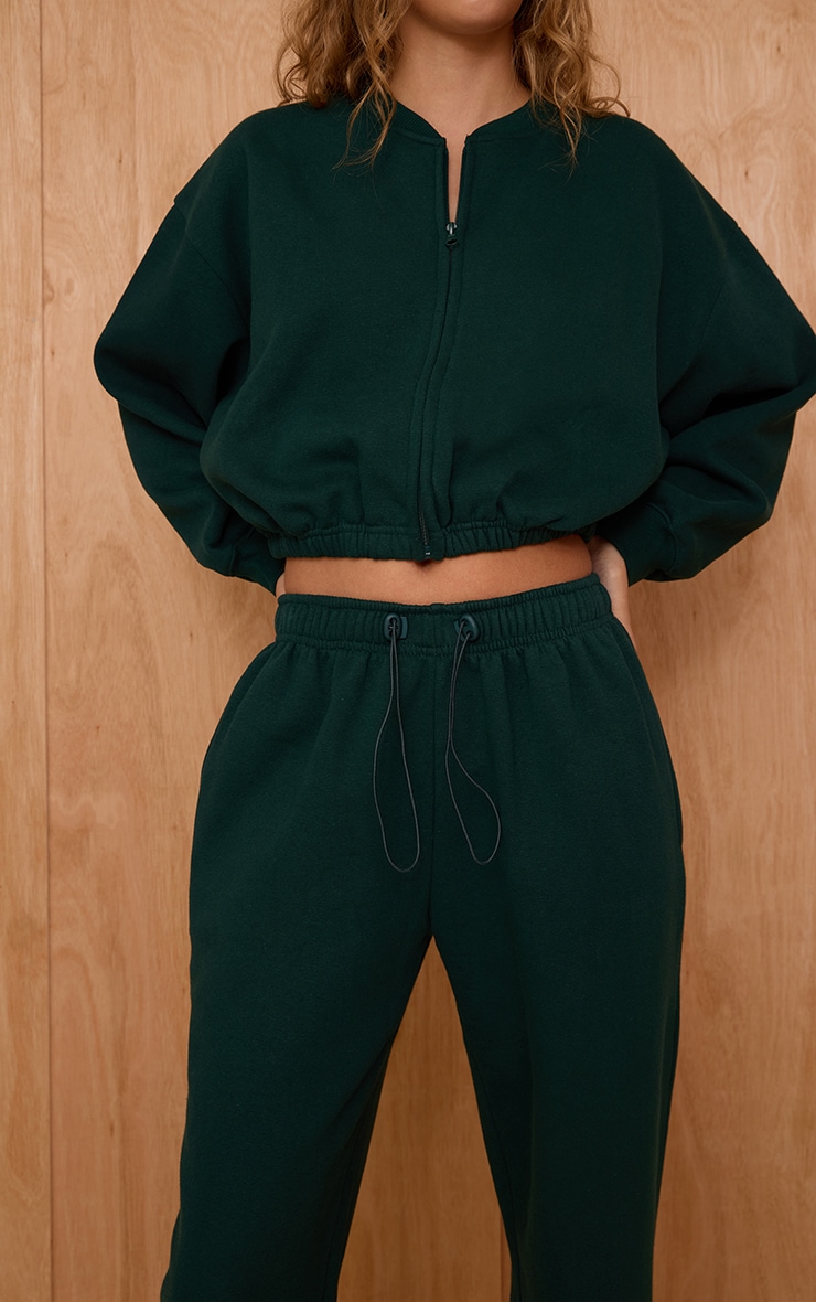 Pine Green Drawcord Hem Oversized Sweatpants image 4