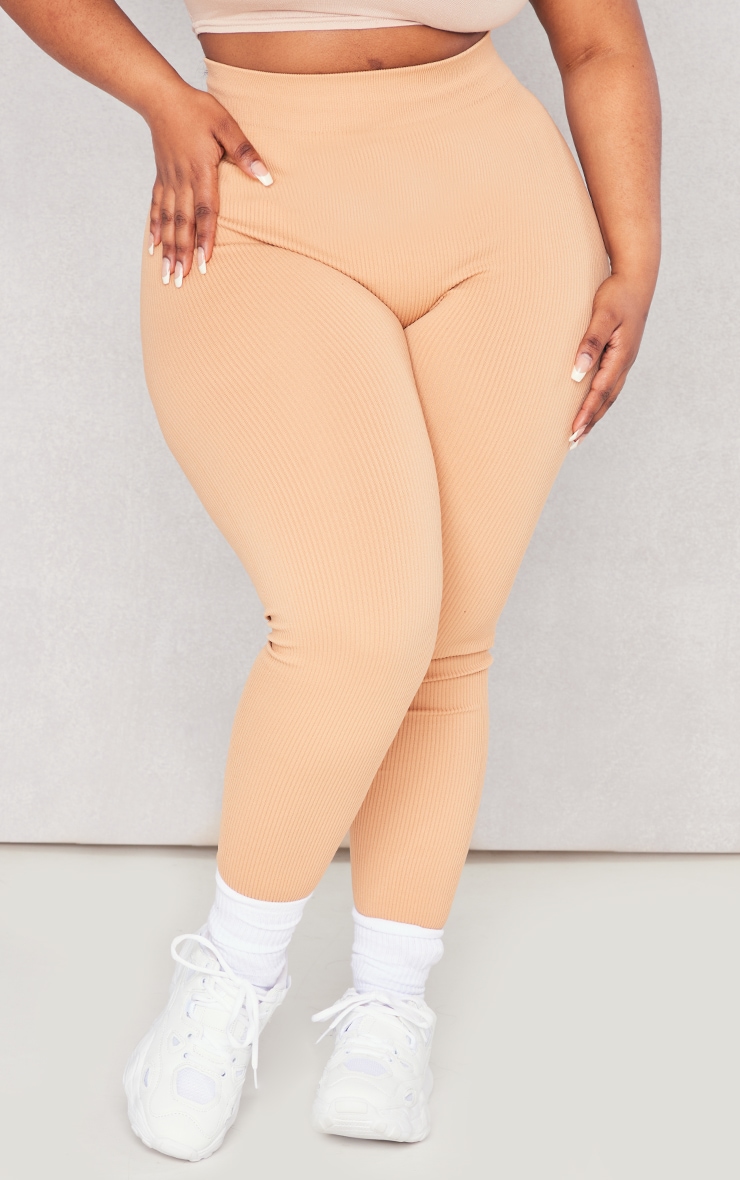 Plus Camel Rib Contour Leggings image 2