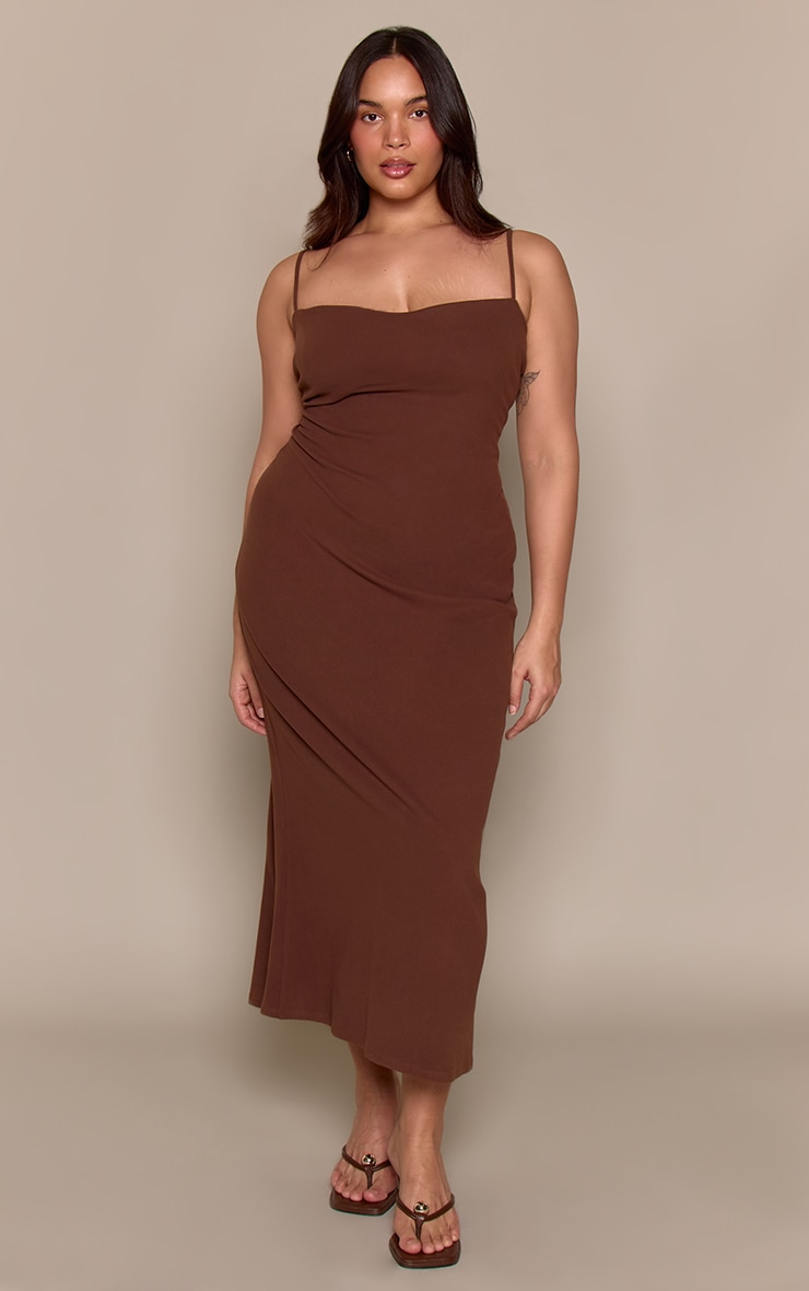 Plus Chocolate Soft Touch Maxi Dress image 1