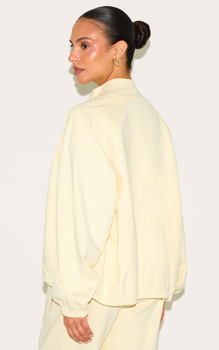 Petite Butter Cream Oversized Interlock Zip Through Sweatshirt image 2